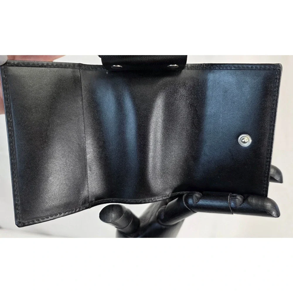 Gucci GG Monogram Denim 6 Hook Key Case Black Leather Trim Made in Italy